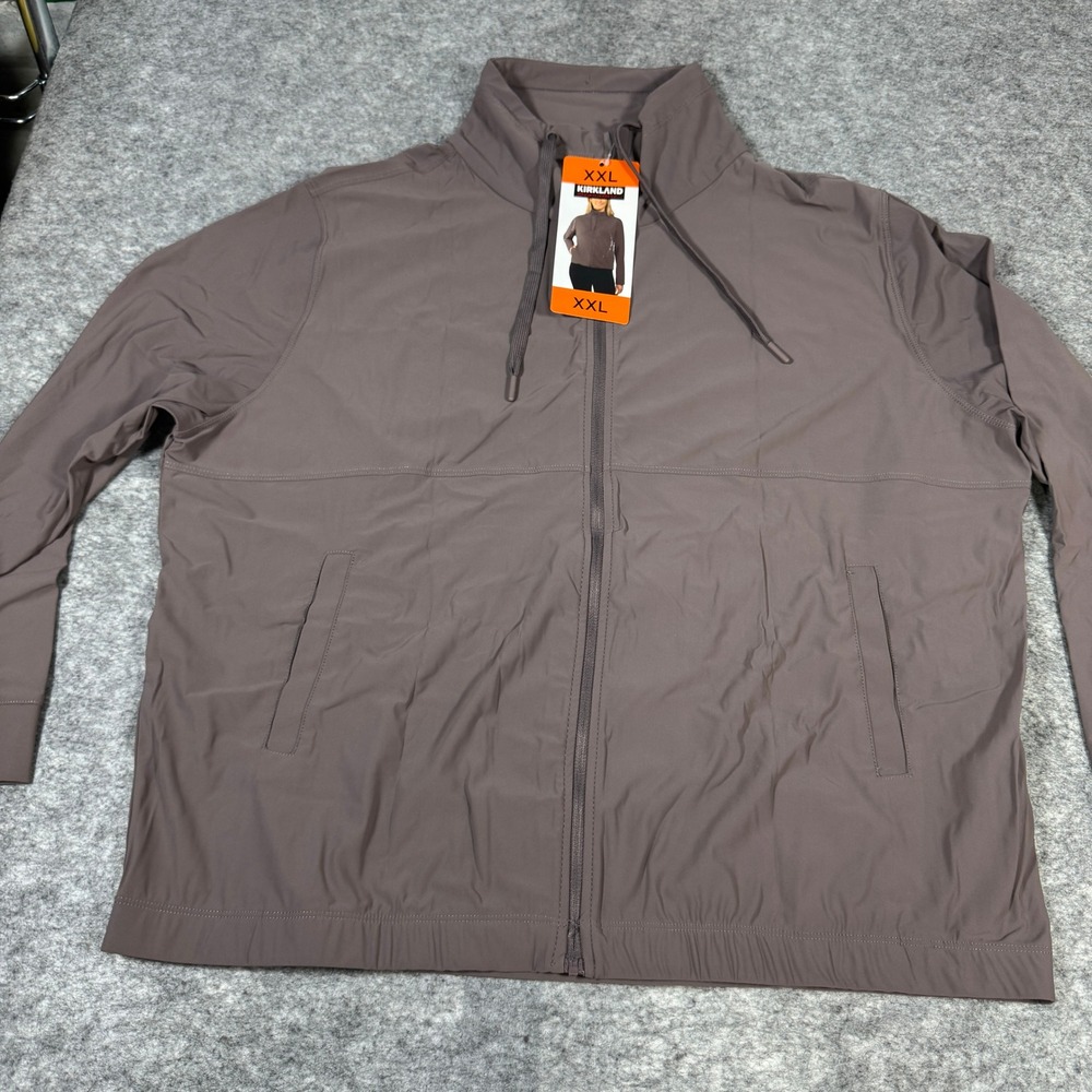 Kirkland Signature Ladies Active Full Zip Jacket XXL Taupe Mauve 4-Way Stretch